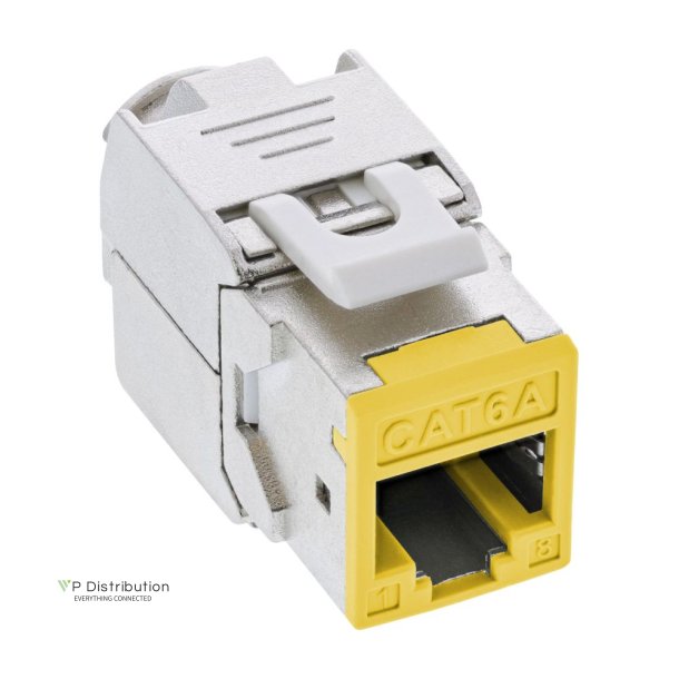 8pcs. Pack InLine Keystone RJ45 jack, shielded, Cat.6A, yellow