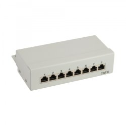 InLine Patch Panel Cat.6 8 Port for desktop grey