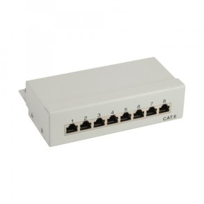 InLine Patch Panel Cat.6 8 Port for desktop grey