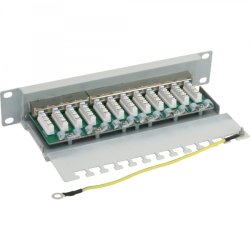 InLine Patch Panel 10" Cat.6 12 Port 1U lightgrey RAL7035