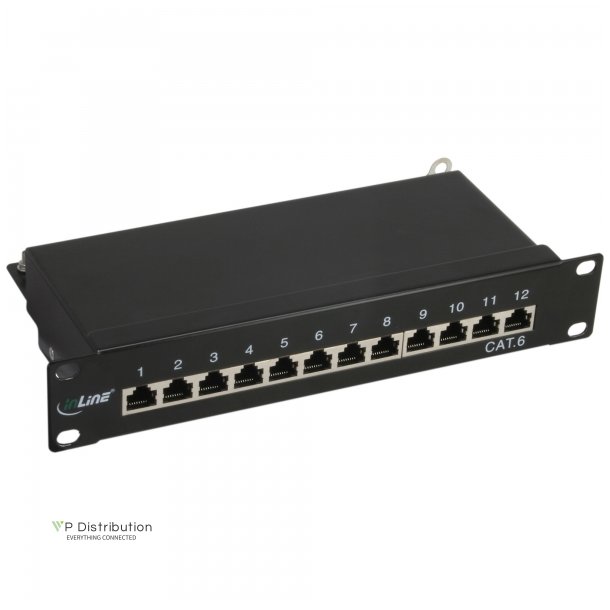 InLine Patch Panel 10" Cat.6 12 Port 1U black RAL9005