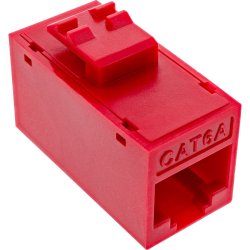 8pcs. Pack InLine Keystone coupler RJ45 F/F, unshielded, Cat.6A UTP, red