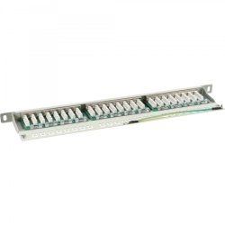 InLine Patch Panel Cat.6 24 Port 19" 0.5U light grey RAL7035