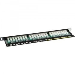 InLine Patch Panel Cat.6 24 Port 19" 0.5U black RAL9005