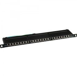 InLine Patch Panel Cat.6 24 Port 19" 0.5U black RAL9005