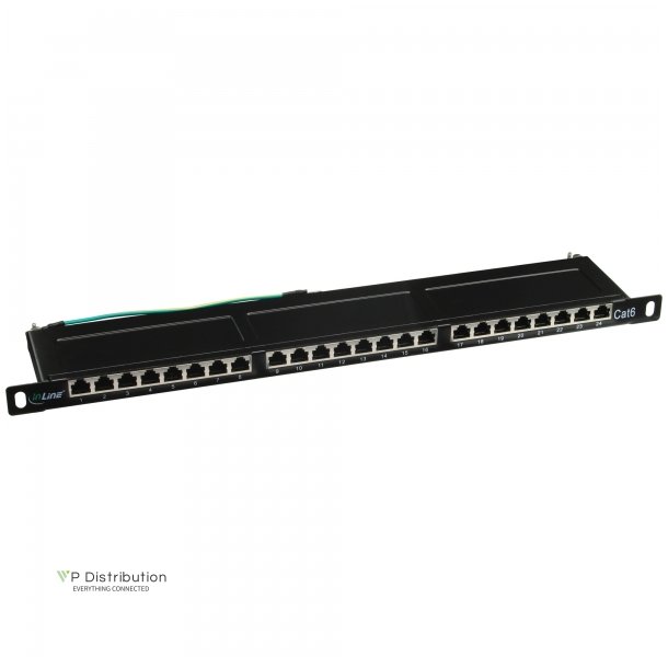 InLine Patch Panel Cat.6 24 Port 19" 0.5U black RAL9005