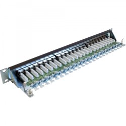 InLine Patch Panel Cat.6 24 Port 19" 1HE black RAL9005