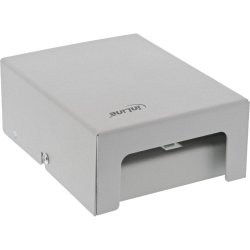 InLine&reg; Desktop Consolidation Point Box 4x Keystone RJ45, metal, light grey RAL7035