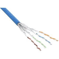 InLine&reg; Patch Cable S/FTP PiMF Cat.6 blue AWG27 PVC CU 100m
