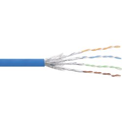 InLine&reg; Patch Cable S/FTP PiMF Cat.6 blue AWG27 PVC CU 100m
