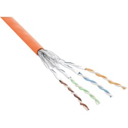 InLine&reg; Patch Cable S/FTP PiMF Cat.6 orange AWG27 PVC CU 100m