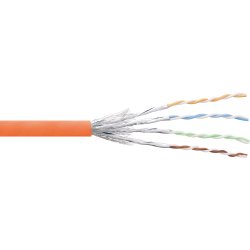 InLine&reg; Patch Cable S/FTP PiMF Cat.6 orange AWG27 PVC CU 100m