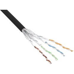 InLine&reg; Patch Cable S/FTP PiMF Cat.6 black AWG27 PVC CU 100m
