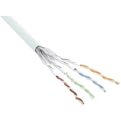 InLine&reg; Patch Cable S/FTP PiMF Cat.6 white AWG27 PVC CU 100m