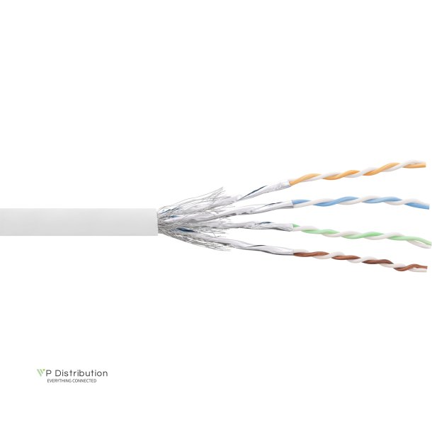 InLine&reg; Patch Cable S/FTP PiMF Cat.6 white AWG27 PVC CU 100m