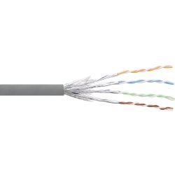 InLine&reg; Patch Cable S/FTP PiMF Cat.6 grey AWG27 PVC CU 100m