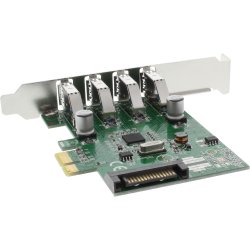 InLine&reg; USB 3.0 4 Port Host Controller PCIe incl. Low Profile Bracket and 4 Pin Aux. Power