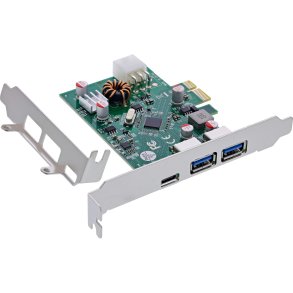 InLine® 2x USB-A, 1x USB-C 3.2 Gen.1 Host Controller PCIe, PD3.0, 6pin Power