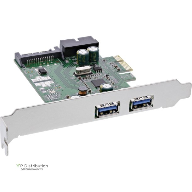 InLine&reg; 2+2ports USB 3.0 host controller, PCIe, with SATA power and LP bracket