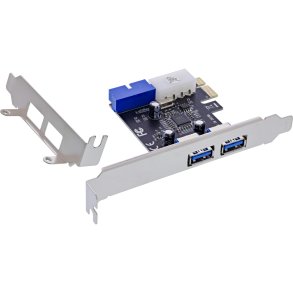InLine® 2+2ports USB 3.2 Gen.1 host controller, PCIe, w/SATA power + LP bracket