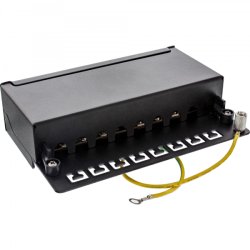 InLine Patch Panel Cat.6A table / wall assembly 8 Port black RAL9005