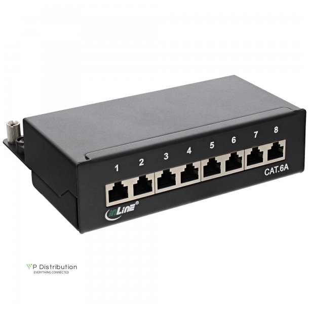 InLine Patch Panel Cat.6A table / wall assembly 8 Port black RAL9005