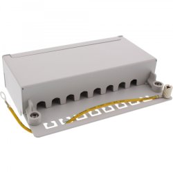 InLine Patch Panel Cat.6A table / wall assembly 8 Port light grey RAL7035