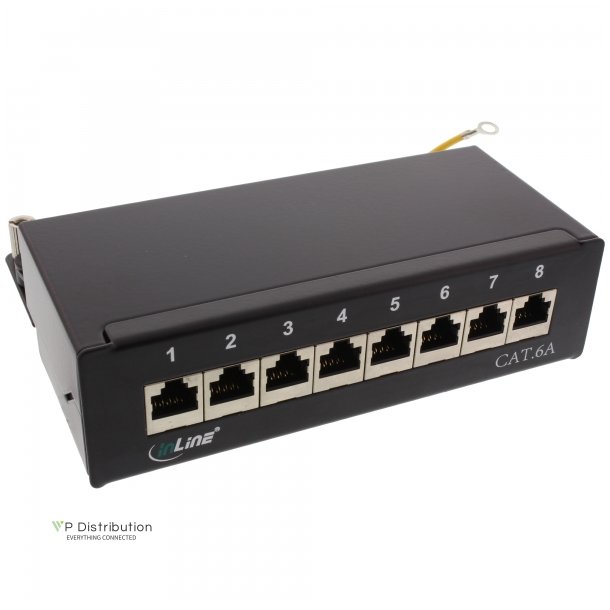 InLine Patch Panel Cat.6A table / wall assembly 8 Port black RAL9005