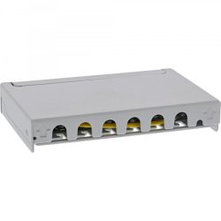 InLine Patch panel Cat.6A 0.5U 6-port, for table/wall/rail, with dust protection, grey