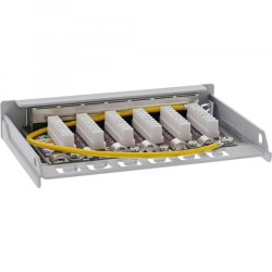 InLine Patch panel Cat.6A 0.5U 6-port, for table/wall/rail, with dust protection, grey