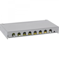 InLine Patch panel Cat.6A 0.5U 8-port, for table/wall/rail, with dust protection, grey