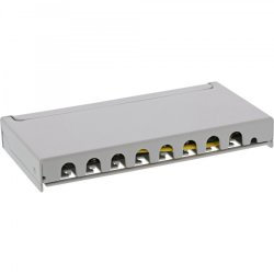 InLine Patch panel Cat.6A 0.5U 8-port, table/wall mounting, light grey, RAL7035