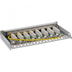 InLine Patch panel Cat.6A 0.5U 8-port, table/wall mounting, light grey, RAL7035