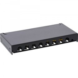 InLine Patch panel Cat.6A 0.5U 8-port, table/wall mounting, black RAL9005