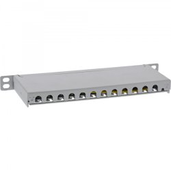 InLine 10" patch panel Cat.6A 0.5U 12-port, with dust protection, grey