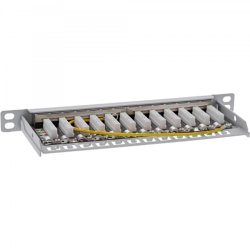 InLine 10" patch panel Cat.6A 0.5U 12-port, with dust protection, grey