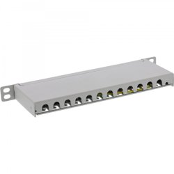 InLine 10" Patch panel Cat.6A 0.5U 12-port, light grey, RAL7035