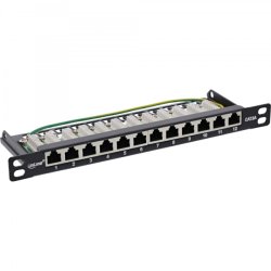 InLine 10" Patch panel Cat.6A 0.5U 12-port, black RAL9005