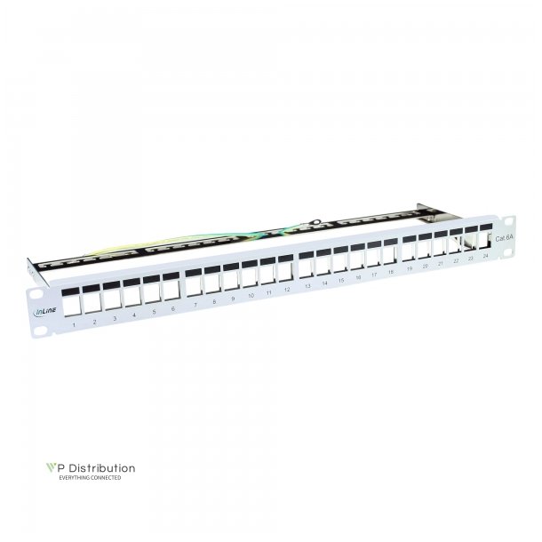 InLine Blank Patch Panel 19" 24 Port 1U light grey