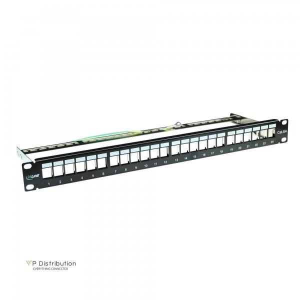 InLine Blank Patch Panel 19" 24 Port 1U black