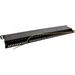 InLine Patch Panel 19" Cat.6A 24 Port 0.5U black RAL 9005
