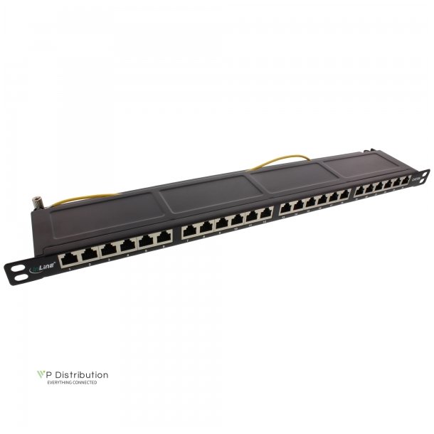 InLine Patch Panel 19" Cat.6A 24 Port 0.5U black RAL 9005