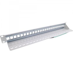 InLine Blank Patch Panel 19" 24 Port 1U light grey