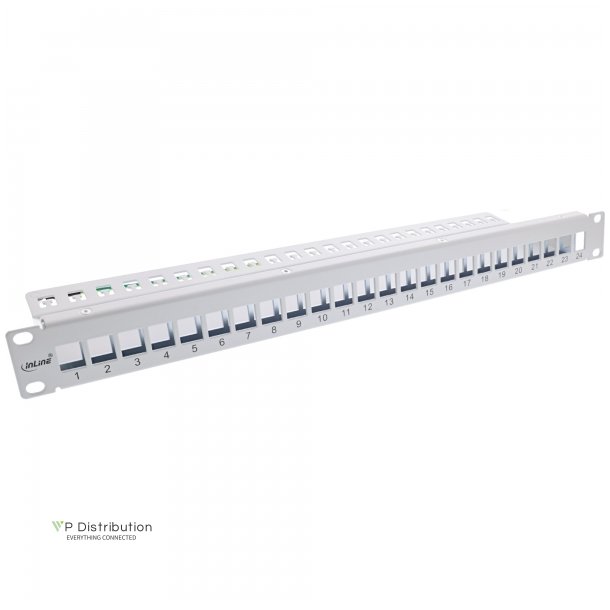 InLine Blank Patch Panel 19" 24 Port 1U light grey