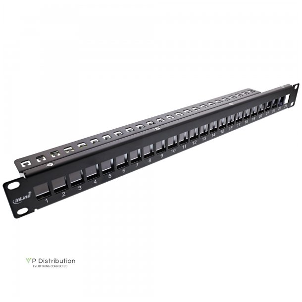 InLine Blank Patch Panel 19" 24 Port 1U black