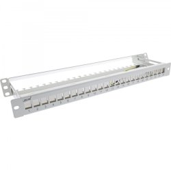 InLine Blank Patch Panel with pull-out 19" 24 Port 1U light grey RAL7035