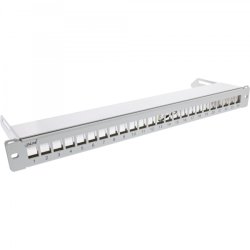 InLine Blank Patch Panel with pull-out 19" 24 Port 1U light grey RAL7035