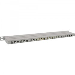 InLine 19" patch panel Cat.6A 0.5 U 24-port, with dust protection, grey