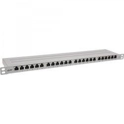 InLine 19" patch panel Cat.6A 0.5 U 24-port, with dust protection, grey