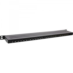 InLine 19" patch panel Cat.6A 0.5 U 24-port, with dust protection, black